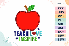 Teach Love Applique Back To School Embroidery Design Product Image 1