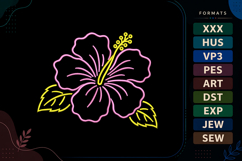 Pink Hibiscus Flower Embroidery Design Product Image 1