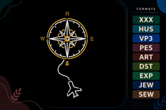 Compass Travel Summer Embroidery Design Product Image 1