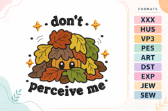 Don't Perceive Me Ghost Halloween Embroidery Design Product Image 1