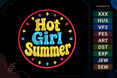 Hot Girl Summer Quote Embroidery Design Product Image 1