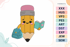 Cute Pencil Back To School Embroidery Design Product Image 1