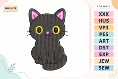 Mini Halloween Black Cat Embroidery Design Product Image 1
