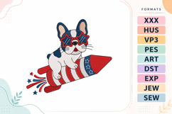 Patriotic Dog 4th of July Embroidery Design Product Image 1