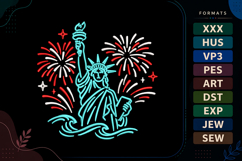 Statue of Liberty 4th of July Embroidery Design Product Image 1