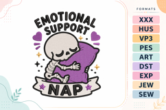 Halloween Skeleton Nap Embroidery Design Product Image 1