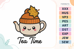 Autumn Tea Time Embroidery Design Product Image 1