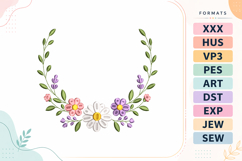 Floral Wreath Frame Embroidery Design Product Image 1