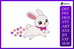 Cute Baby Bunny Running Embroidery Design Product Image 1