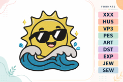 Cool Sun Summer Embroidery Design Product Image 1