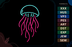 Jellyfish Summer Ocean Embroidery Design Product Image 1