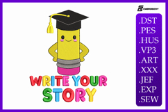 Write Your Story Baby Quote Embroidery Design Product Image 1