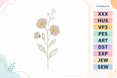 Minimal Wildflower Floral Embroidery Design Product Image 1