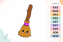 Mini Halloween Cute Broom Embroidery Design Product Image 1
