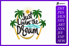 Palm Tree Beach Tropical Summer Quote Embroidery Design Product Image 1