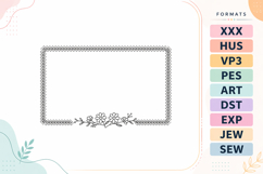 Decorative Floral Frame Rectangle Embroidery Design Product Image 1