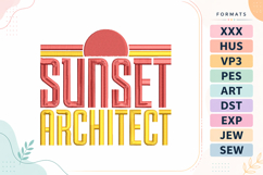 Sunset Retro Summer Quote Embroidery Design Product Image 1