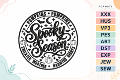Halloween Spooky Season Badge Embroidery Design Product Image 1