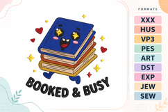 Kawaii Book Back To School Embroidery Design Product Image 1