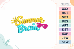 Summer Brain Summer Quote Embroidery Design Product Image 1