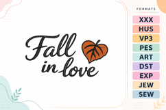 Fall In Love Embroidery Design Product Image 1
