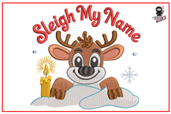 Sleigh My Name | Funny Christmas Embroidery Design Product Image 1