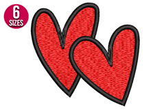 Two Hearts, love machine embroidery design Product Image 1