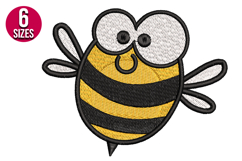 Bee machine embroidery design - 6 sizes Product Image 1