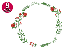 Rose Wreath, machine embroidery design - 9 sizes Product Image 1