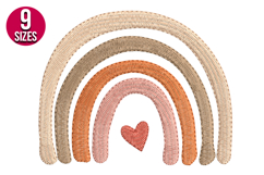 Boho Rainbow machine embroidery design - 9 sizes Product Image 1