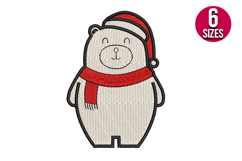 Santa Bear machine embroidery design - 6 sizes Product Image 1