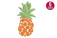 Cute Pineapple machine embroidery design - 6 sizes Product Image 1