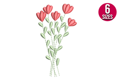 Flower Bouquet machine embroidery design - 6 sizes Product Image 1