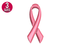 Pink Ribbon machine embroidery design - 3 sizes Product Image 1