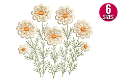 Daisy Wildflowers machine embroidery design - 6 sizes Product Image 1