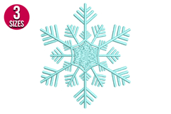 Snowflake machine embroidery design - 3 sizes Product Image 1