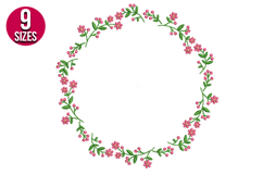 Floral Wreath machine embroidery design - 9 sizes Product Image 1