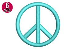 Peace Sign machine embroidery design - 6 Sizes Product Image 1