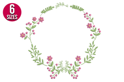 Floral Wreath, machine embroidery design - 6 sizes Product Image 1
