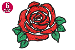 Rose Flower machine embroidery design - 6 sizes Product Image 1