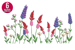 Wildflowers machine embroidery design - 6 sizes Product Image 1