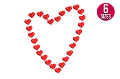 Hearts, love machine embroidery design - 6 sizes Product Image 1