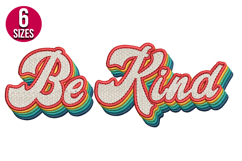 Be kind Retro machine embroidery design - 6 sizes Product Image 1