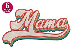 Retro Mama machine embroidery design Product Image 1