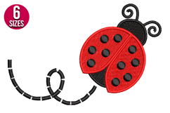 Ladybug machine embroidery design - 6 sizes Product Image 1