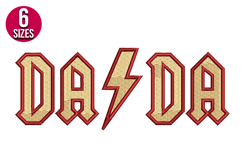 Rock Style DADA Machine Embroidery Design - 6 sizes Product Image 1