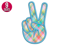 Peace Sign Applique machine embroidery design - 9 sizes Product Image 1
