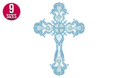 Fancy Cross machine embroidery design - 9 Sizes Product Image 1