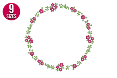 Floral Wreath, machine embroidery design - 9 sizes Product Image 1