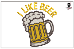 I Like Beer | Funny Embroidery Design Product Image 1
